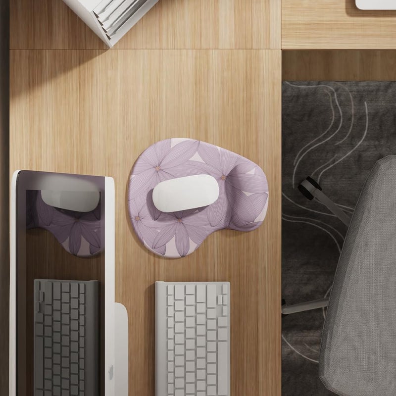 DemonChest Office Mousepad with Gel Wrist Support - Ergonomic Gaming Desktop Mouse Pad Wrist Rest - Design Gamepad Mat Rubber Base for Laptop Computer -Silicone Non-Slip Special-Textured Surface (17Violet) - Image 2